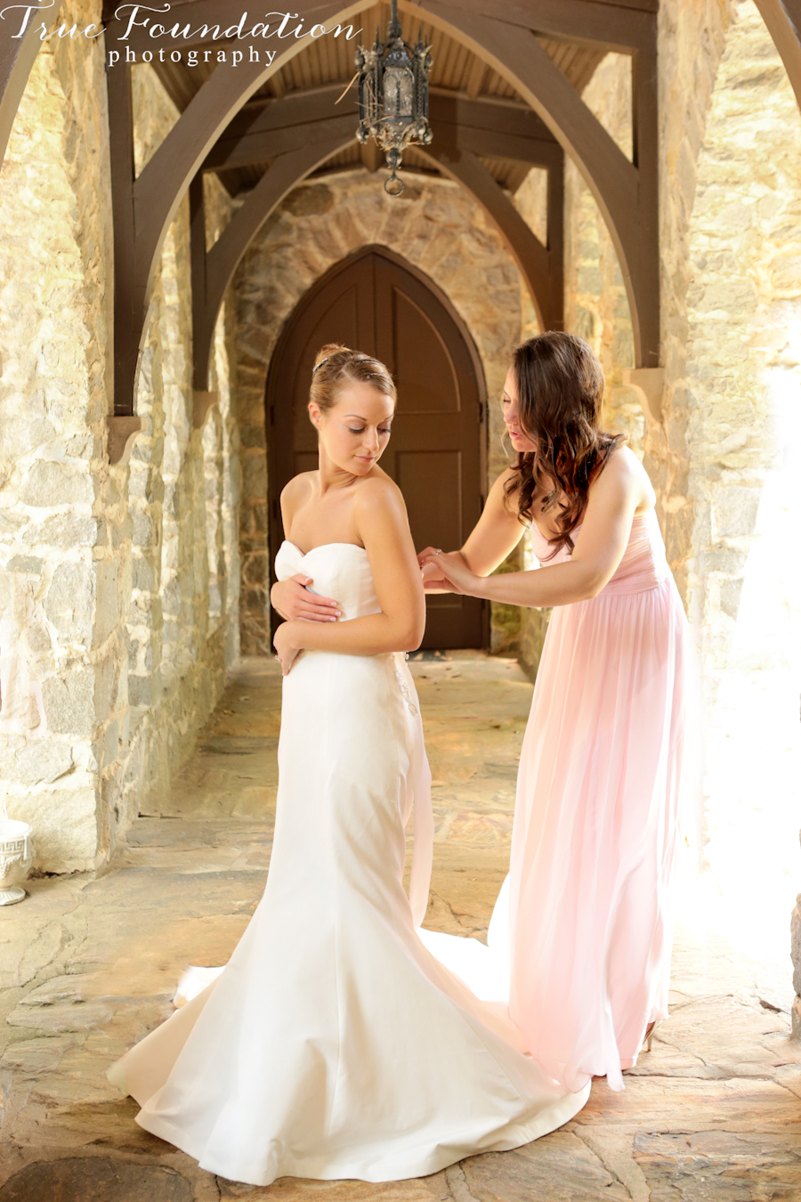 Hendersonville-North-Carolina-Wedding-Photo-Photography-Bridal-Prep-Getting-Ready-Dress-Shot-Bride-Gown-Sister-Stone-Church-Classy