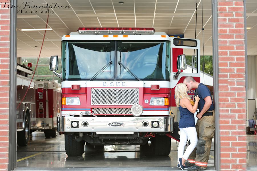 Engagement-Photography-Shelby-North-Carolina-Photographer-Wedding-Inspiration-Fire-Fighter-Man-Station-Red-Yellow-American-photo