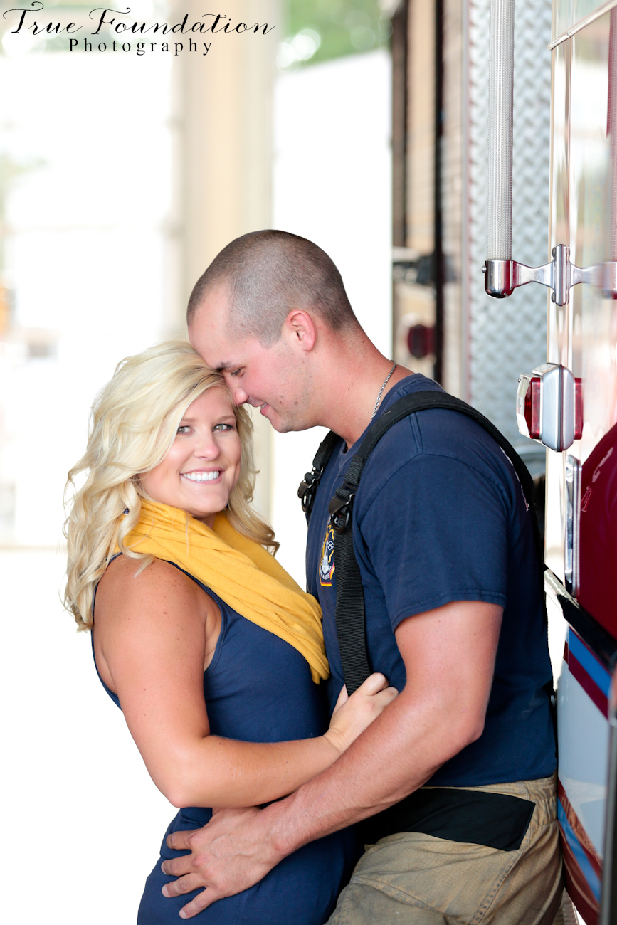 Engagement-Photography-Shelby-North-Carolina-Photographer-Wedding-Inspiration-Fire-Fighter-Man-Station-Red-Yellow-American-pic