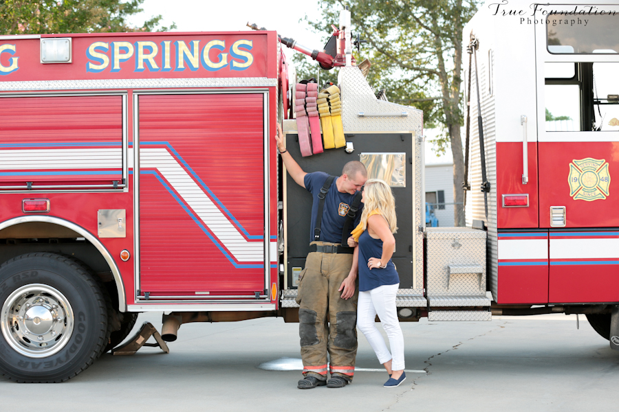 Engagement-Photography-Shelby-North-Carolina-Photographer-Wedding-Inspiration-Fire-Fighter-Man-Station-Red-Yellow-American-white