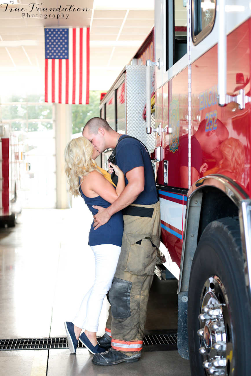 Engagement-Photography-Shelby-North-Carolina-Photographer-Wedding-Inspiration-Fire-Fighter-Man-Station-Red-Yellow-American
